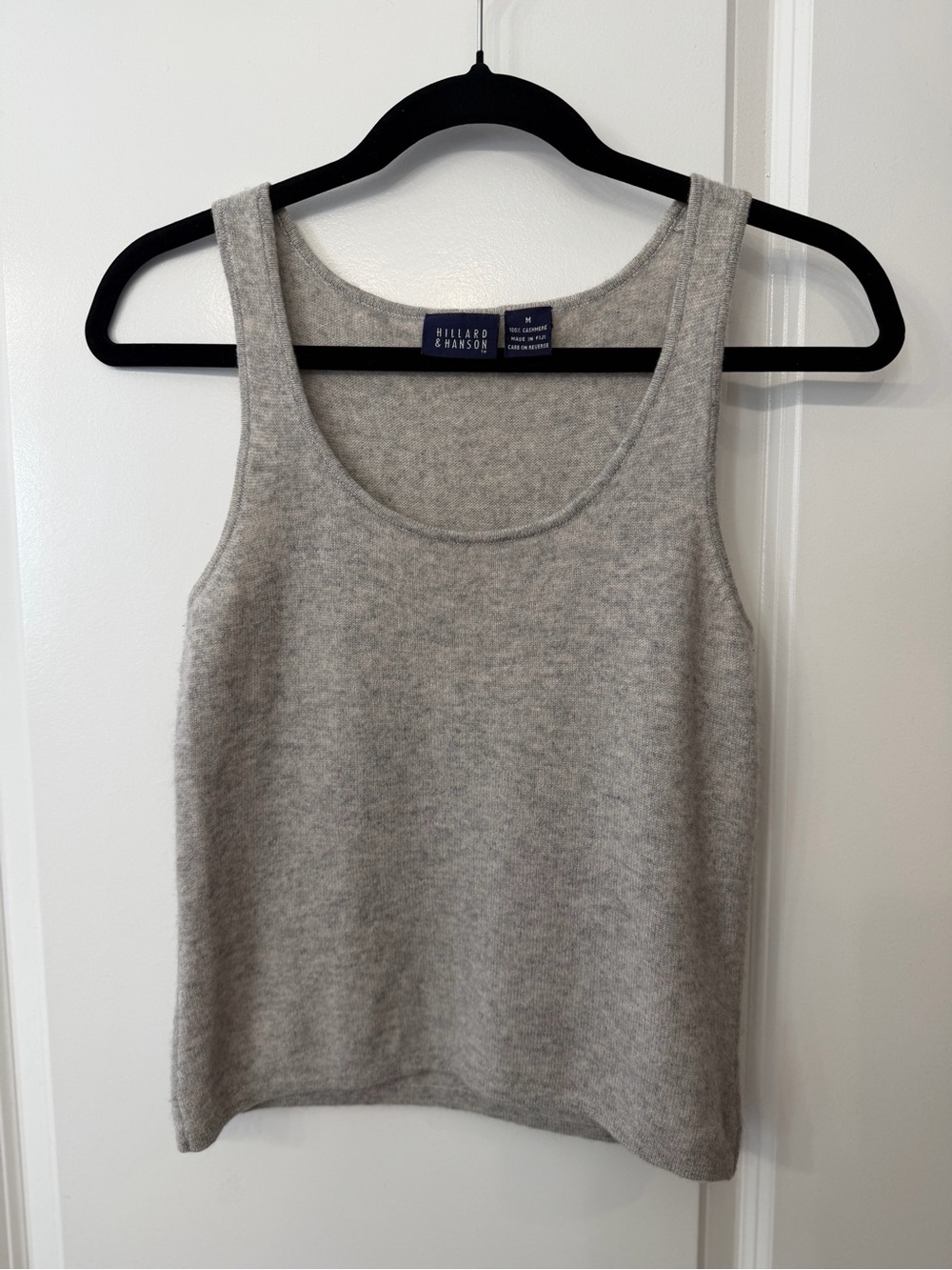 Hillard & Hanson Heather Gray Sleeveless Cashmere Tank Top